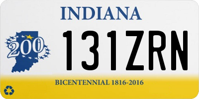 IN license plate 131ZRN