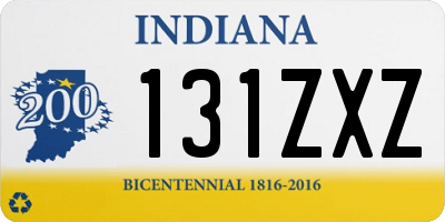 IN license plate 131ZXZ