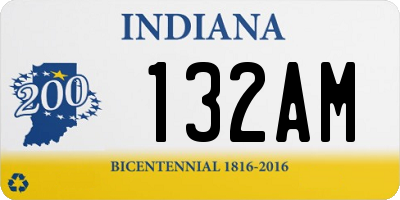 IN license plate 132AM