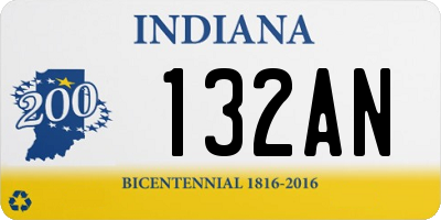IN license plate 132AN