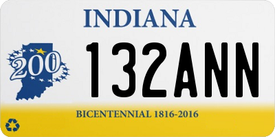 IN license plate 132ANN