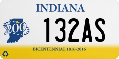 IN license plate 132AS