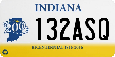 IN license plate 132ASQ