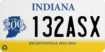 IN license plate 132ASX