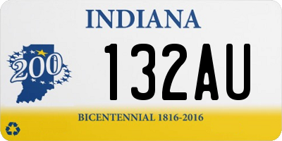 IN license plate 132AU