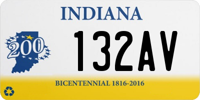 IN license plate 132AV