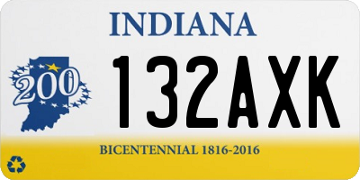 IN license plate 132AXK