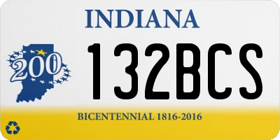 IN license plate 132BCS
