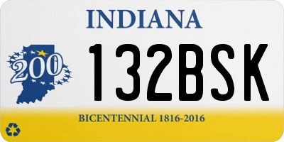 IN license plate 132BSK