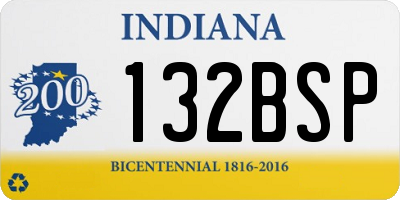 IN license plate 132BSP