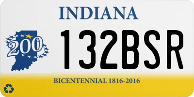 IN license plate 132BSR
