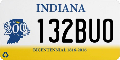 IN license plate 132BUO