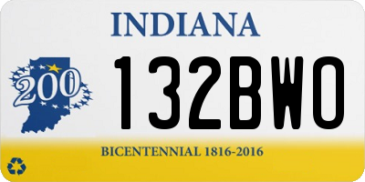 IN license plate 132BWO