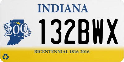 IN license plate 132BWX