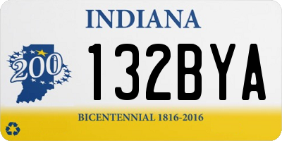 IN license plate 132BYA