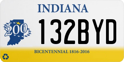 IN license plate 132BYD