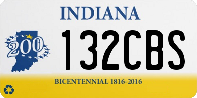 IN license plate 132CBS