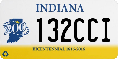 IN license plate 132CCI