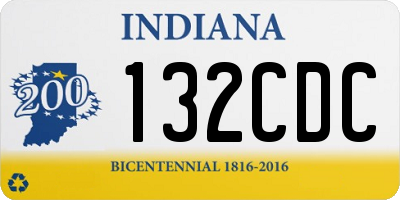 IN license plate 132CDC