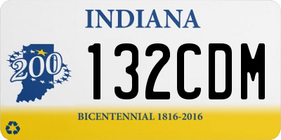 IN license plate 132CDM