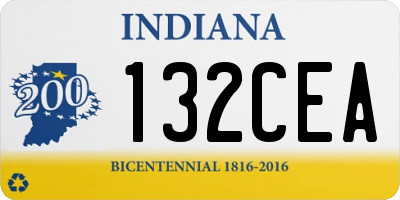 IN license plate 132CEA