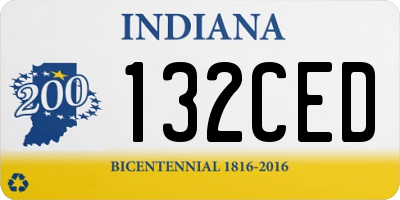 IN license plate 132CED