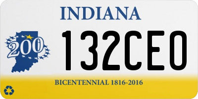 IN license plate 132CEO