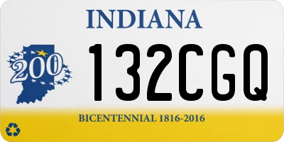 IN license plate 132CGQ