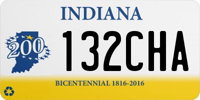 IN license plate 132CHA