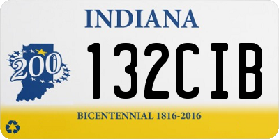 IN license plate 132CIB