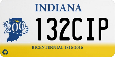 IN license plate 132CIP
