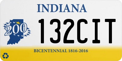 IN license plate 132CIT