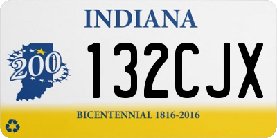 IN license plate 132CJX