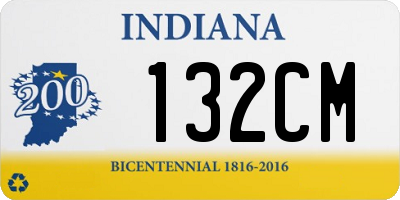 IN license plate 132CM