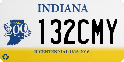 IN license plate 132CMY