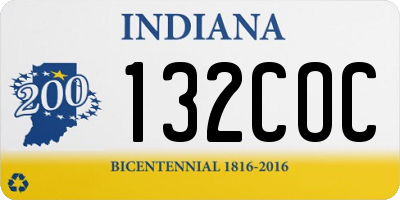 IN license plate 132COC