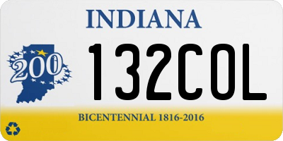 IN license plate 132COL