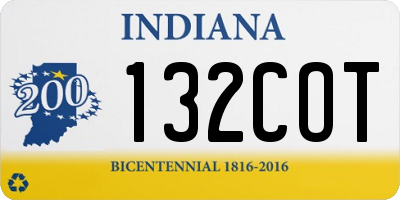 IN license plate 132COT