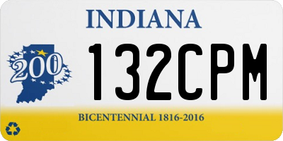 IN license plate 132CPM