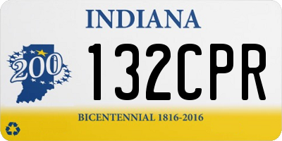 IN license plate 132CPR