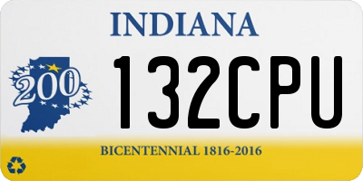 IN license plate 132CPU