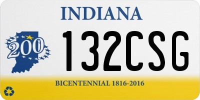 IN license plate 132CSG