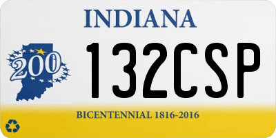 IN license plate 132CSP