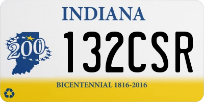 IN license plate 132CSR