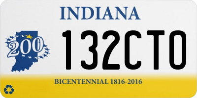 IN license plate 132CTO