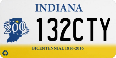 IN license plate 132CTY
