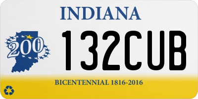 IN license plate 132CUB
