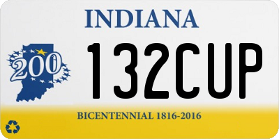 IN license plate 132CUP
