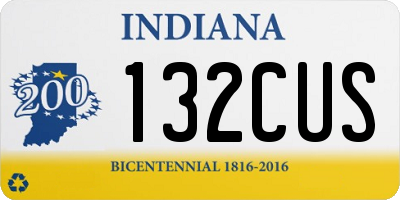 IN license plate 132CUS