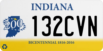IN license plate 132CVN
